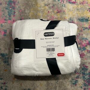 Soft White Baby Milestone Blanket
